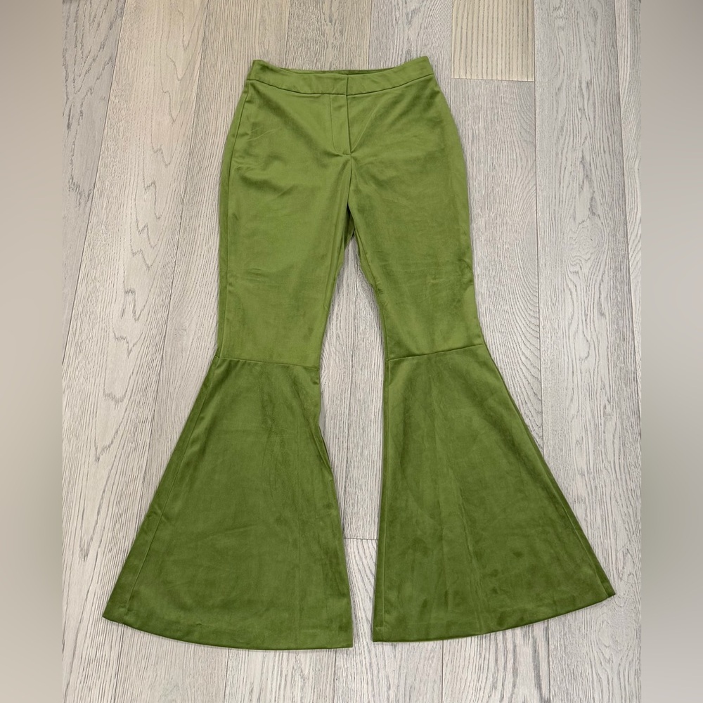Topshop Olive Flare Pants